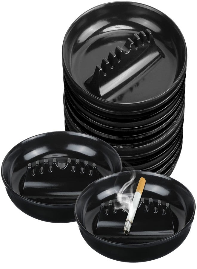 Reginary 12 Pcs Round Ashtray Large Plastic 6.69" Ashtray Holder Vintage Ash Tray for Indoor Outdoor Home Bar Restaurant Tabletop Ash Tray - Image 1
